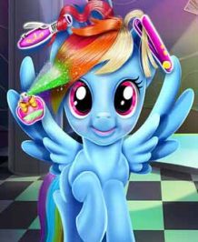 Play this Rainbow Pony Real Haircuts!