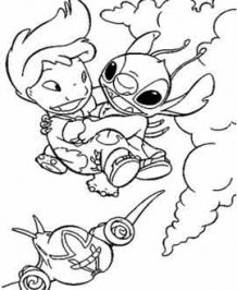 Color in thw Lilo and Stitch Coloring Book !