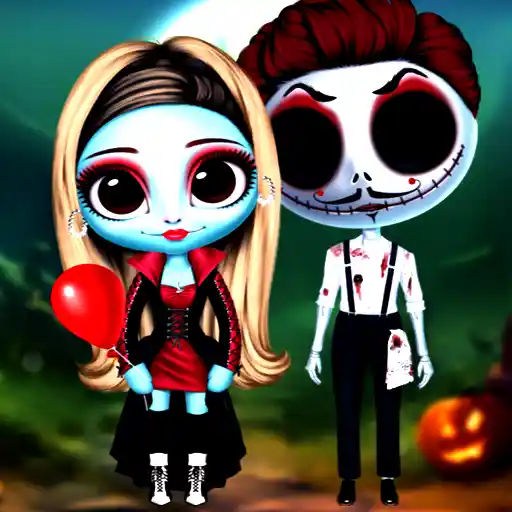 Style the ultimate spooky duo in Nightmare Couple Halloween Party