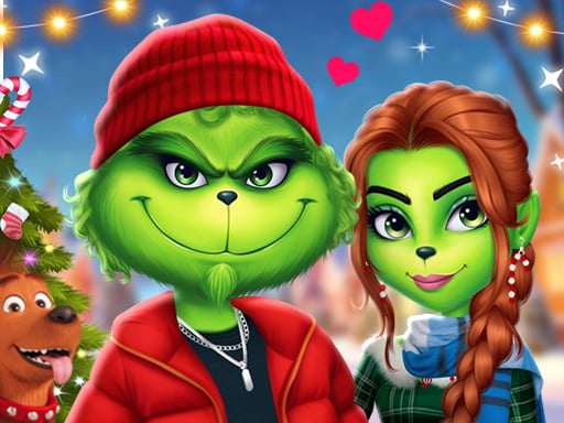 This couple are ready for a night in the town from The Grinch Couple Holiday Dress up
