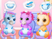 Play Baby Pony Sisters Care is a nursing game.